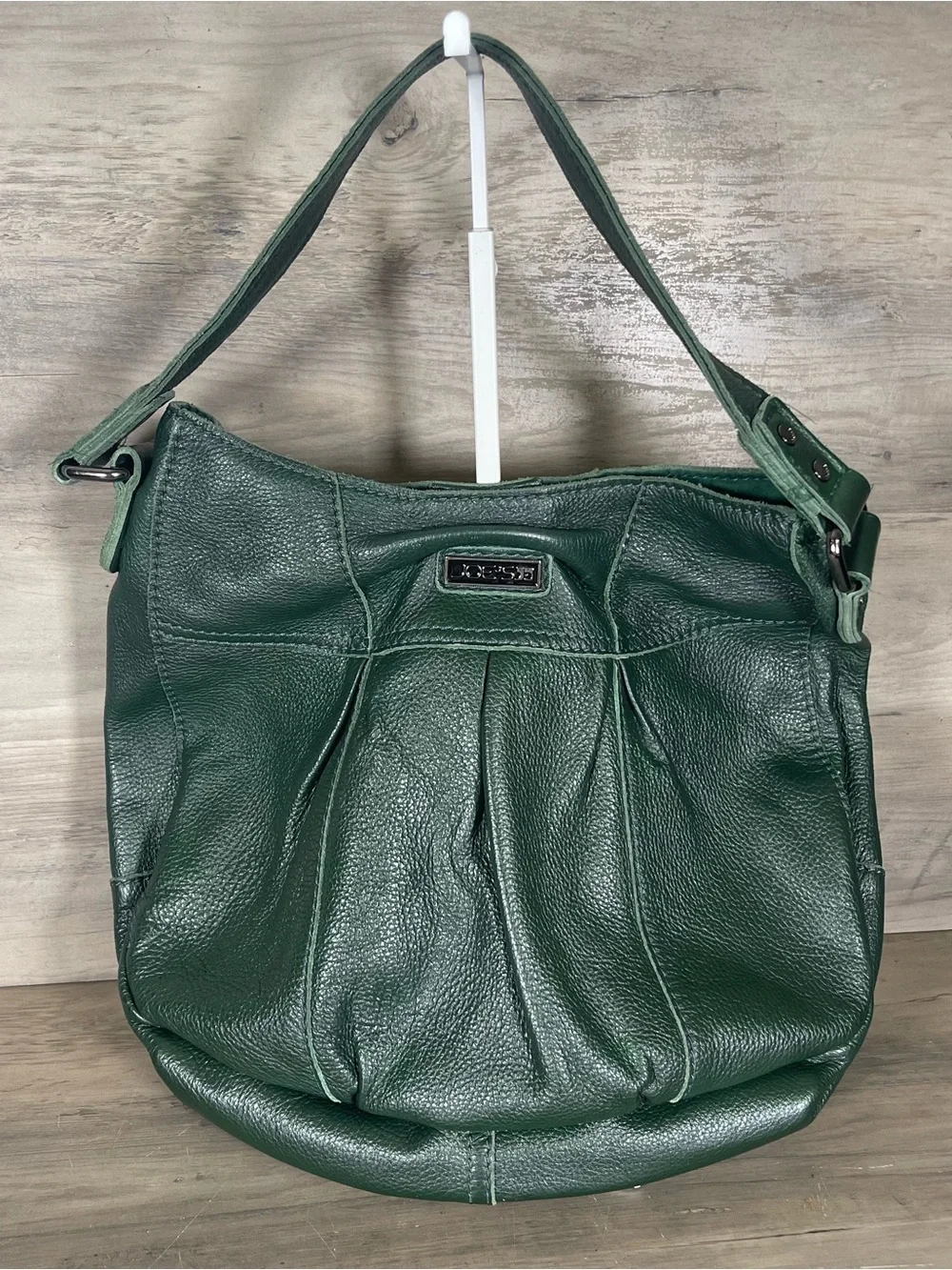 Joes Jeans Green Leather Pleated Hobo Bag Shoulder Purse Classic Western 90s Y2K